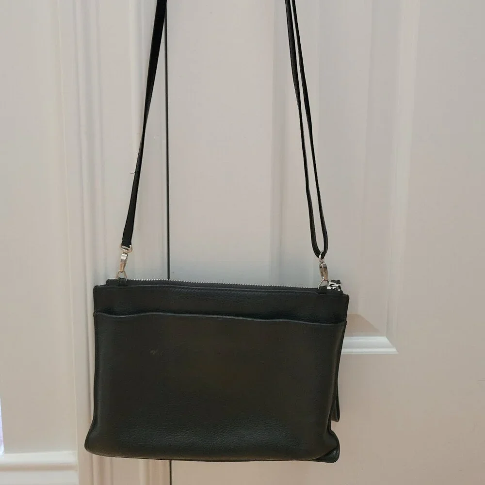 Brighton Pretty Tough Black Leather Crossbody Purse - Picture 6 of 10